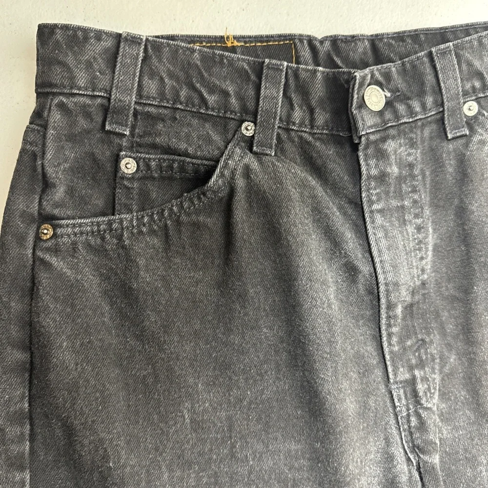 Vintage Levis 550 Relaxed Fit Denim Shorts Mens 34 Black Orange Tab USA Skater